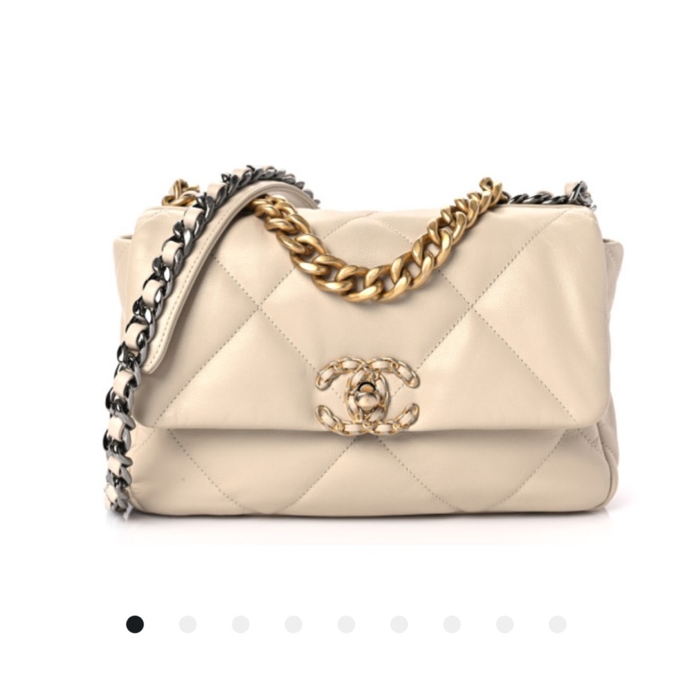 Beautiful authentic small Chanel 19 beige color excellent condition